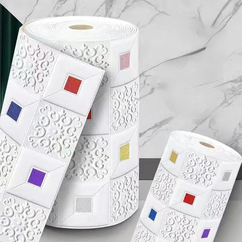 70cm*10m 3D Self-Adhesive Wallpaper Continuous Wall Stickers Living Room Bedroom Children's Room Home Decoration