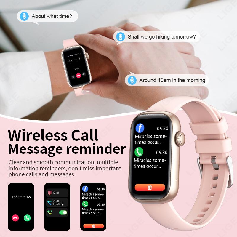 SACOSDING New Smart Watch for Women with Bluetooth Call 100+ Sports Modes Fitness Tracker  Heart Rate Blood Oxygen Sleep Monitor