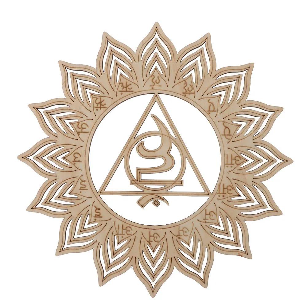 14cm/30.5cm Flower of Life Energy Mat Laser Cut Wooden Crafts Wall Sign Art Home Decor Handmade Coasters Geometry Ornament