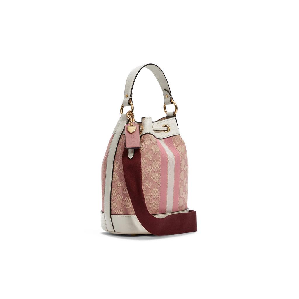 Coach Dempsey 19 Classic Logo Floral Patchwork Fabric And Leather Bucket Bag Women Handbags Cherry-Blossom-Pink C7964-IMSXX