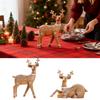 Christmas Deer Figurines Glitter Elk Statue Resin Deer Christmas Decor For Living Room Bedroom Photo Prop Home Nursery Bookshelf