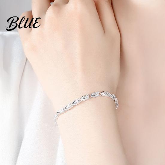 Love Luck Bracelet Women Adjustable Length Four-Leaf Clover Heart Anniversary
