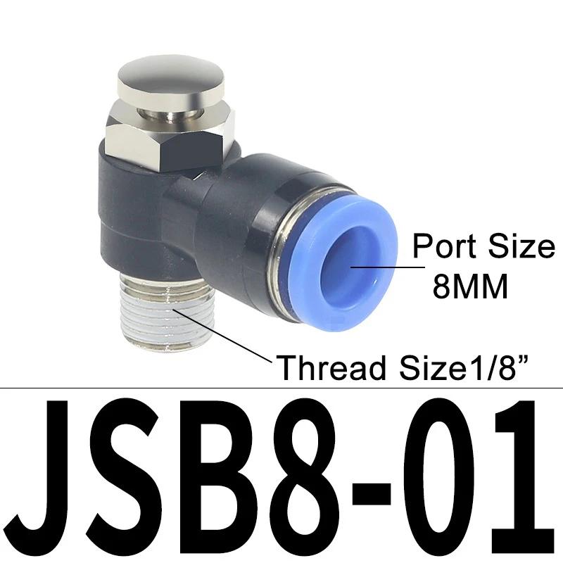 JSB4/6/8/10/12 Pneumatic Button Valve Quick Plug Pressure Relief Connector Normally Closed Manual Press Type Quick Exhaust Valve