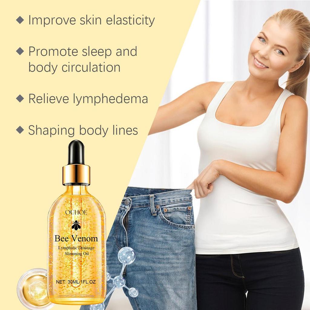 OUHOE Bee Venom Body Care Oil Massage Firming Body Shaping Oil for Displaying Figure and Waist Care Oil 30ml