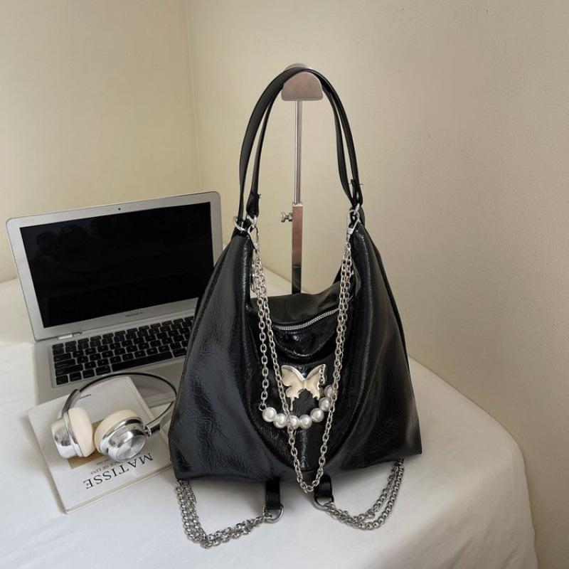 Summer New High-End Silver Underarm Bag Women'S Exquisite Chain Shoulder Bag Commuter Backpack