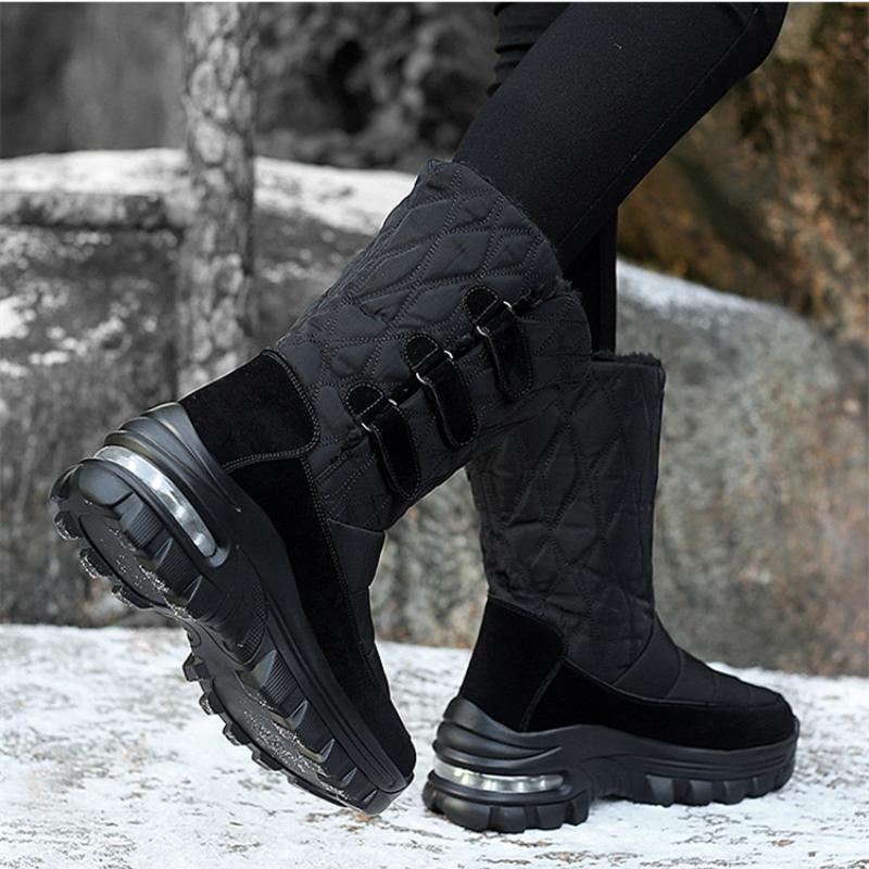 Modische Stiefel Damen Plateauschuhe für Damen Weiche Schneeschuhe Frau Lässig Warm halten Damenschuhe Mode Flache Winterstiefel Botas Mujer