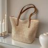 1Pcs Bohemian Summer Fashion Straw Beach Tote Bag Hand-Woven Women'S Shoulder Handbag Travel Shopper Weaving Shopping Bags