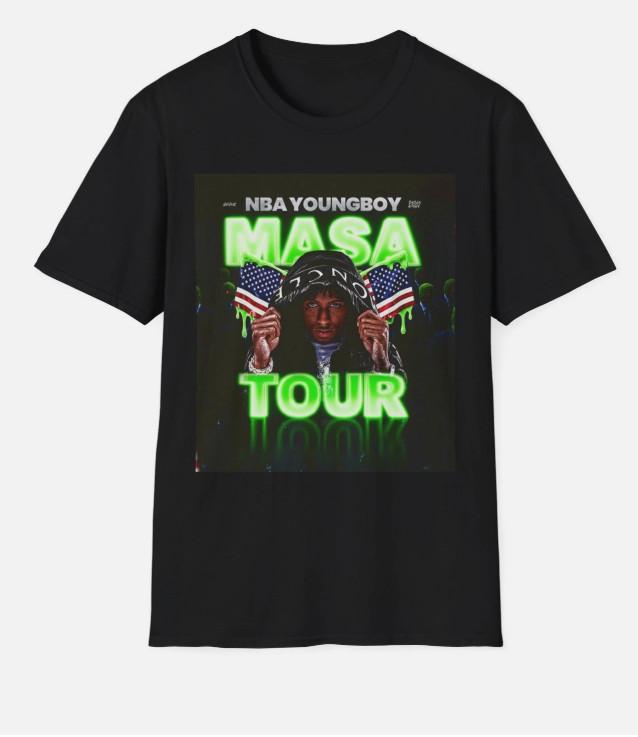 NBA YoungBoy Tour Graphic Tee Casual Concert Wear Unisex T-shirt Unisex T-Shirt M