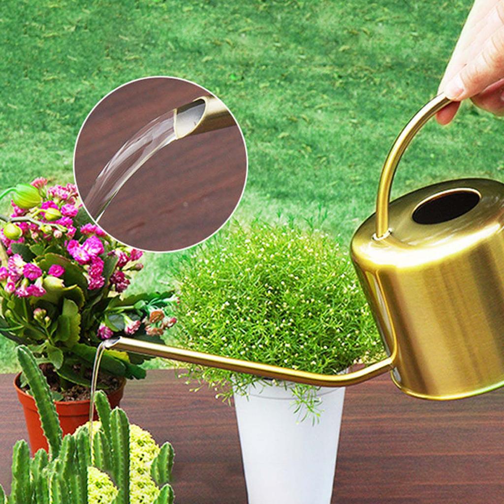 Stainless Steel Long Mouth Water Can Metal Watering Organizer Supplies for Gardening Lover Watering Present Supplies