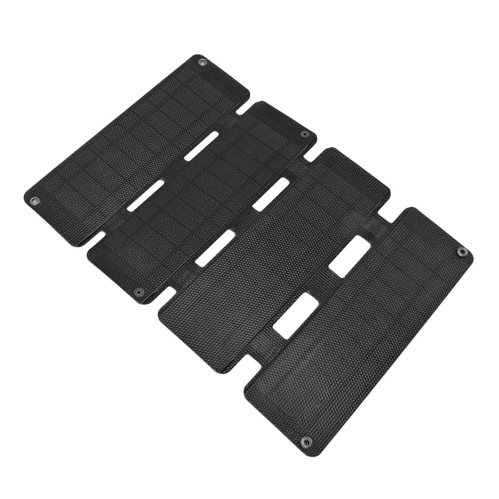 13W 5V ETFE Foldable Solar Panel Charger Dual USB Output Phone Power Bank Solar Charging Pack 4 Fold Black