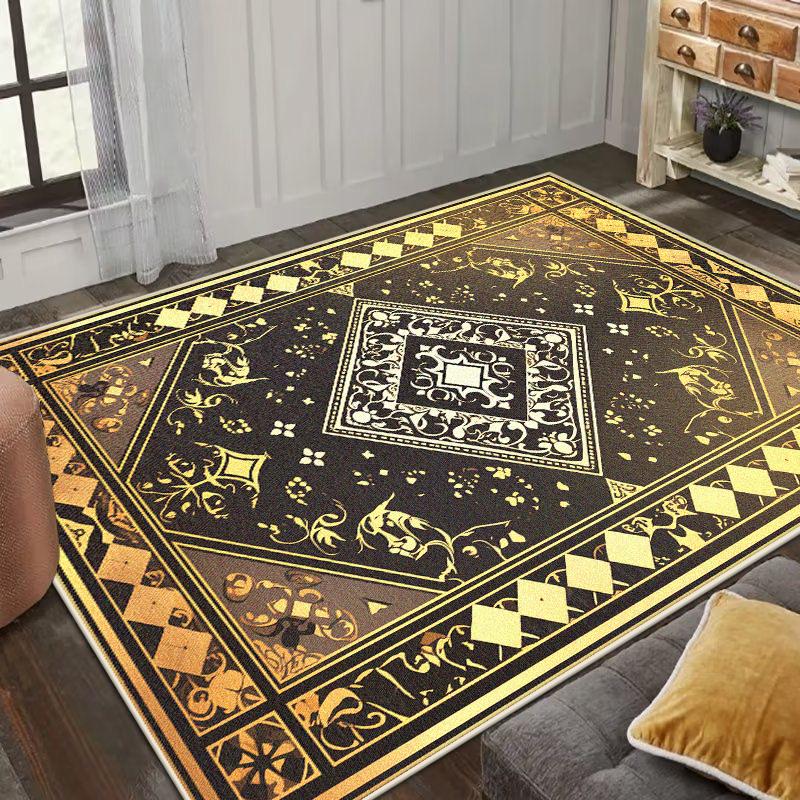 Black Gold Living Room Large Area Rug 200x300cm Luxury Decoration Home Coffee Table Area Carpet Bedroom Study Floor Mat Non-slip