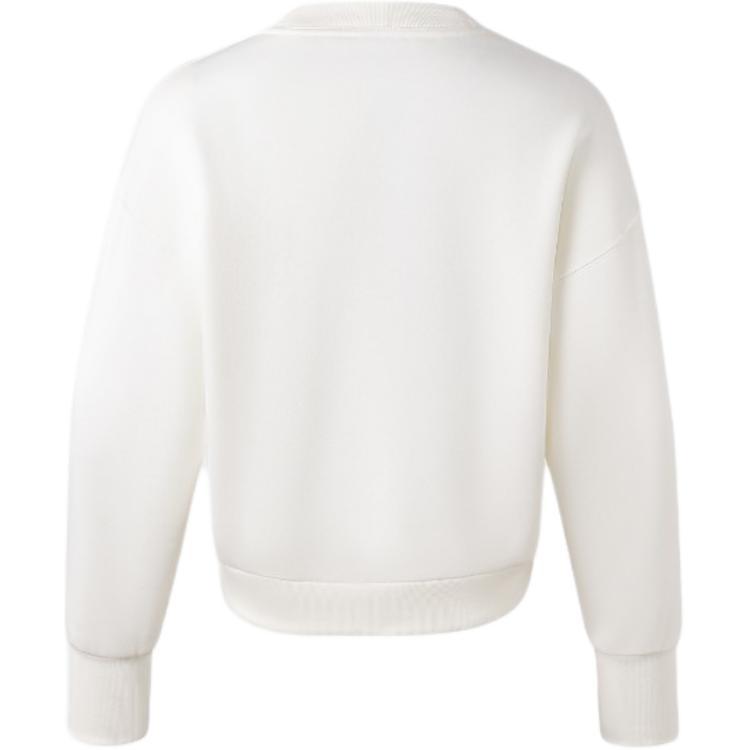 Adidas Solid Color Round Neck Comfortable Long Sleeve Sweatshirt Women tops Han-Jade-White IY6748