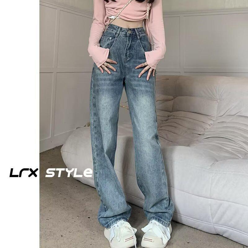 Retro Cement Gray High Waist Wide Leg Jeans - Women s Early Spring Collection Large
