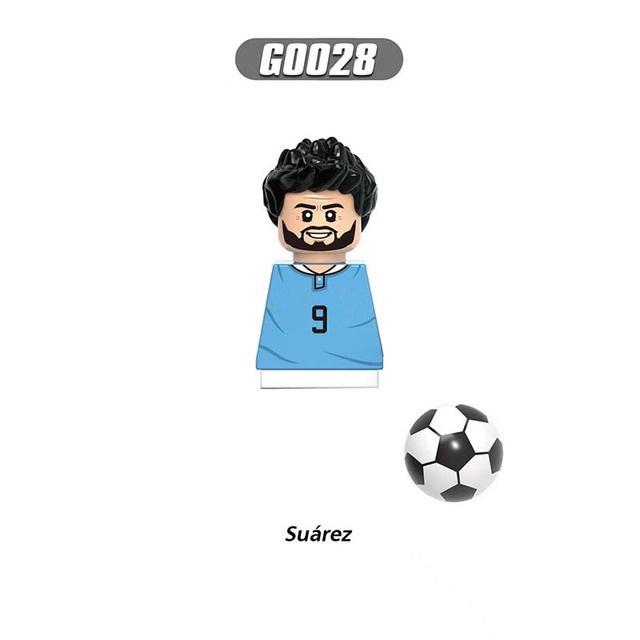 NEW World Famous Football Players Figurine Messi Ronaldo Neymar Lewandowski Mini Action Building Block Model Toy Kids Gifts