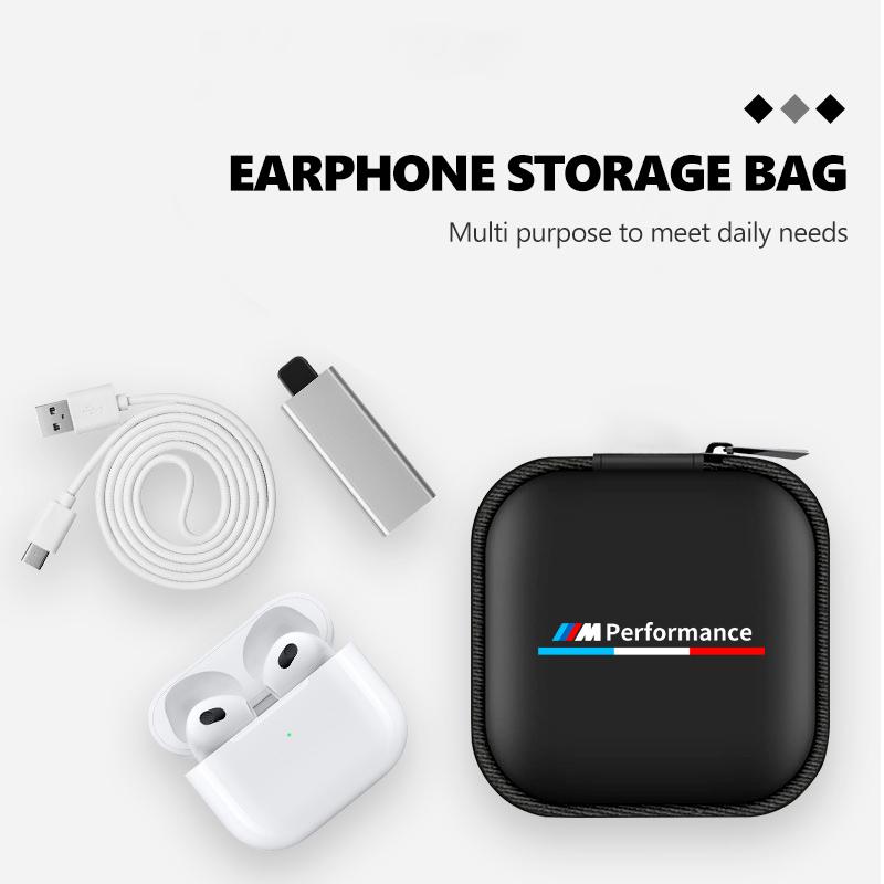 XZFG7 Car Organizer EVA Storage Earphone Cable Case Bluetooth Bag For BMW Performance Alpina iX7 X1 X2 M3 M6 X3 X4 X5 X6 E62