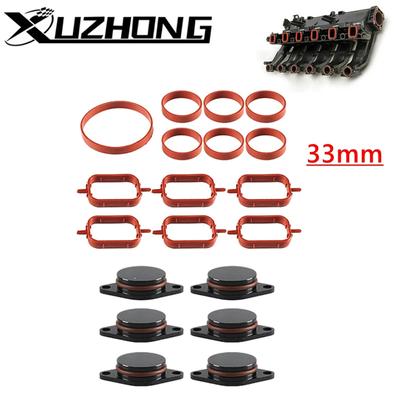 6x 33mm Aliuminio ir Stiklo Sūkurinių Sklandžių Ruošiniai Pašalinimo Remonto Rinkinys su Įsiurbimo Kolektoriaus Tarpikliu-Sandarikliu BMW E60 M47 M57 E90 6 Cilindrų