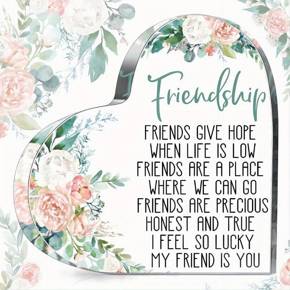 

Friends Forever Acrylic Heart Keepsake & Paperweight - Perfect Birthday Gift for Women, Table Display or Office Desk чистый