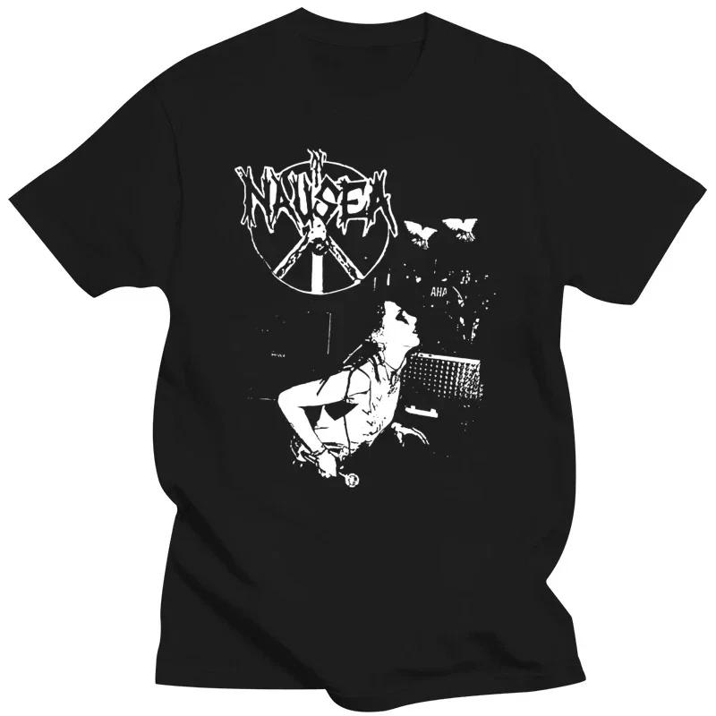 Men s and Women s T-shirts NEW Nausea Band Live In Tour Short Sleeve Heavy Cotton Black XL