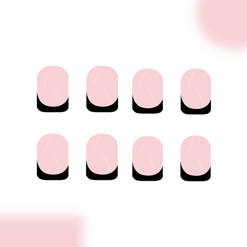 24 Pcs Short Square False Nail French Tip Stick On Nail Artificial Nail Glossy Press On Nail Acrylic Nail for Woman