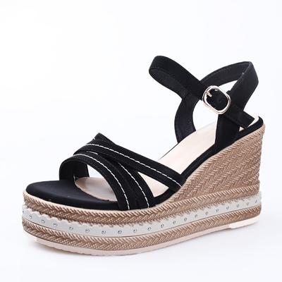 Women's Wedge-heeled Platform Sandals Summer Simple Fashion Casual Platform High-heeled Sandals