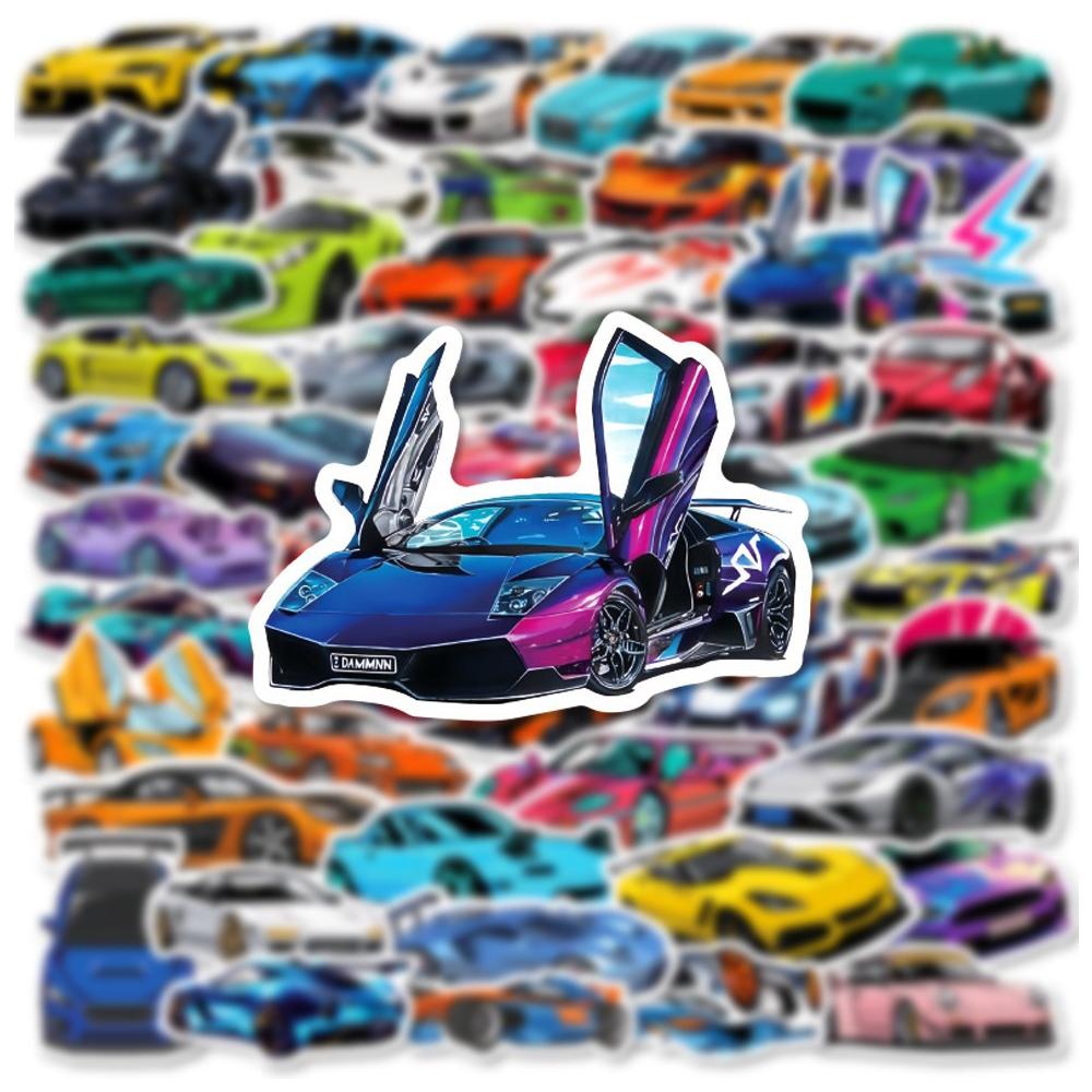 10/30/50pcs  Racing Supercar Graffiti Stickers Classic Retrofit Racing Car Decal DIY Skateboard Bike Cool Waterproof Sticker