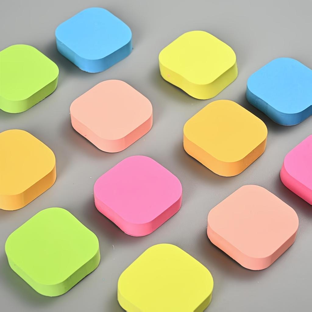 12 Pads Mini Neon Sticky Notes Colorful Square Rounded Edge Self Adhesive Memo Pad Set