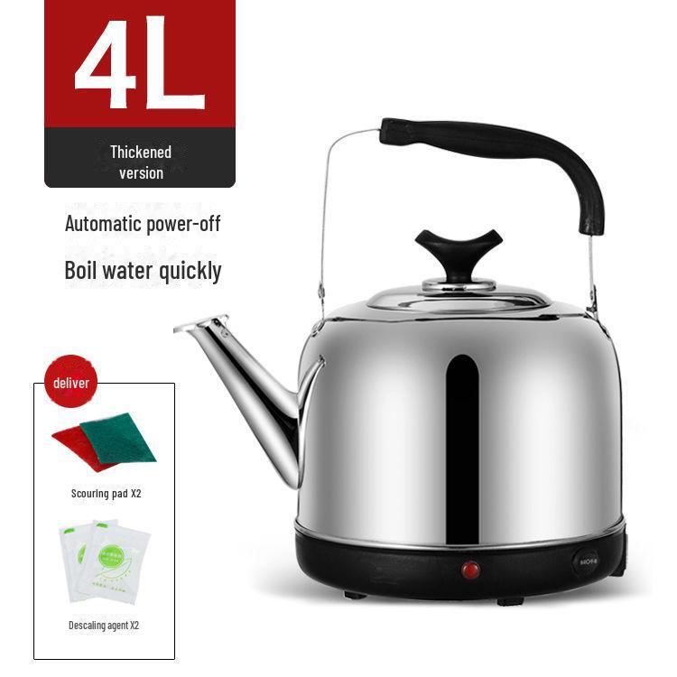 304 Stainless Steel Electric Whistling Kettle, Large Capacity with Auto Power-Off & Insulation for Home Use
