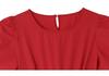 2026 Summer Women's Plus Size Red A-Line Short-Sleeve Waist-Cinched Dress