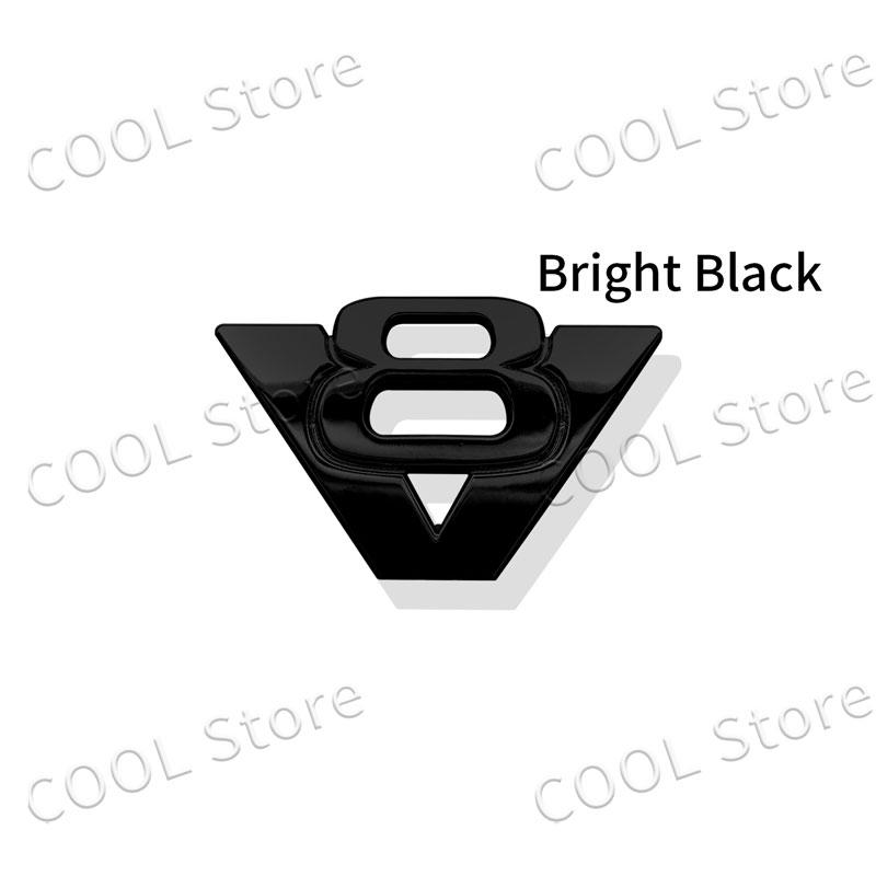 Kreativní 3D kovová chromová nálepka emblém V6 V8 logo odznak Dekorace zadního kufru boční karoserie Univerzální autodoplňky