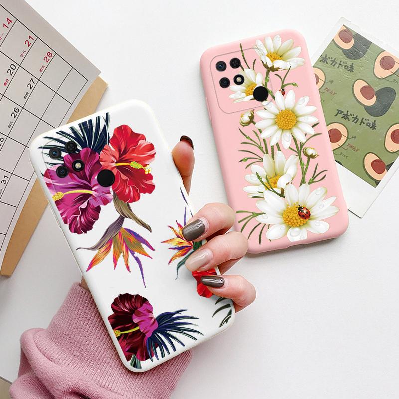 Für Redmi 10C 10 C 10A Hülle Funda Vintage Blumen Blätter Schutzhülle Weiche Capa Für Xiaomi Redmi 10C 13C 14C Bumper Case