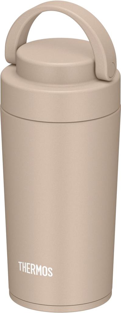 Dishwasher-safe Thermos Vacuum Insulated Portable Tumbler with Carry Handle, 320ml, Cafe Latte, JOV-320 CL