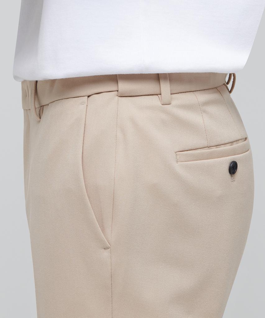 MUSINSA STANDARD Lightweight Tapered Hidden Elastic Waist Length Slacks [Beige]