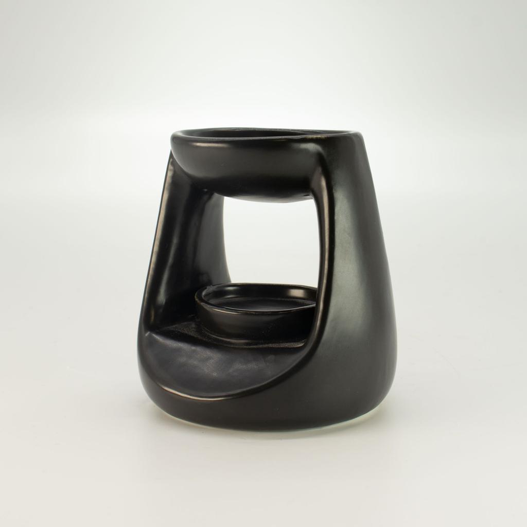 Ceramic Zen Oil Burner - Small Classic  - Matt Black