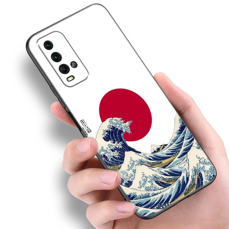 Japan Wave Anime Dragon Phone Case For Xiaomi Redmi Note 5 6 9T K20 K40 K50 Pro 7A 8A 9A 9C 9i 10A 10C A1 S2 TPU Black Cover