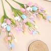 Easter Artificial Flowers Easter Colorful Egg Decoration DIY Party Bouquet with Rabbit Egg Charms Spring Home Table Centerpiece