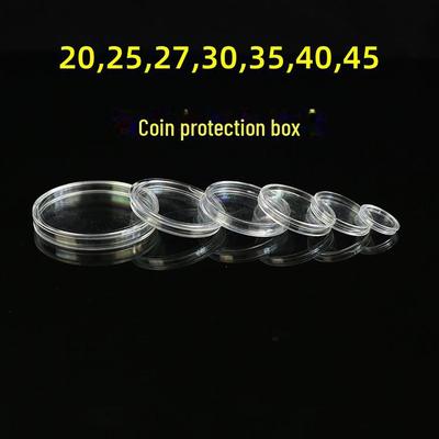קופסת אחסון והגנה קומפקטית מאקריליק למטבעות אספנות דולר כסף