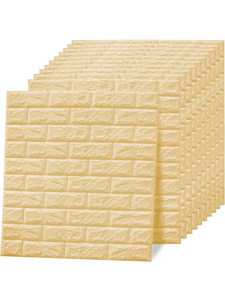 10 PCS 3D Wall Panels Peel and Stick Wallpaper Sticker with Self-Adhesive Waterproof Foam for Interior Wall Decor Bathroom Home