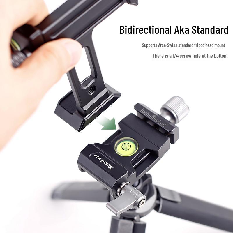 XJT8 Metal Phone Tripod Clamp with Cold Shoe & Mount Head for Desktop Cameras