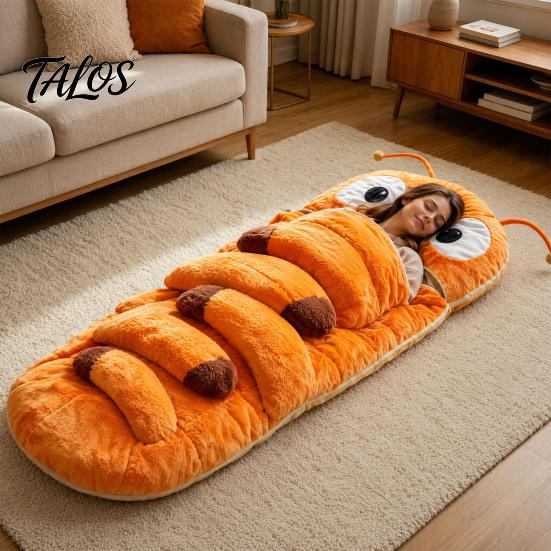 Lustiger Raupen-Schlafsack, Tragbarer Kuschel-Kokon-Liegesack, Ganzkörper-Wrap, Gemütlicher Schlafsack für Nickerchen, Lesen, Wohnheim, Reisegebrauch