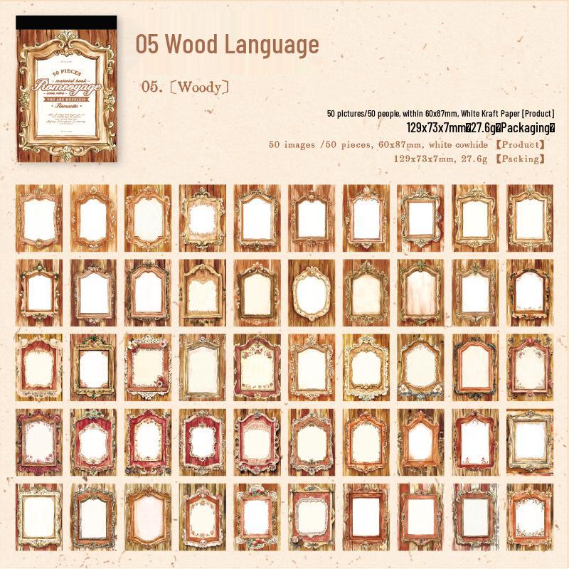 Yan Ji Retro Journal Decoration Pack: Fuyusheng Huashi Series, 40 Sheets, 6 Styles Available.