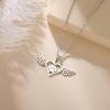 Trendy Stainless Steel Dog Cat Paw Footprint Heart Wings Pendant Necklaces for Women Cute Jewelry Necklaces Gift 2026 New