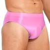 Glänzende High-Waist-Slips für Herren, einfarbig, mit elastischem Bund, Unterwäsche