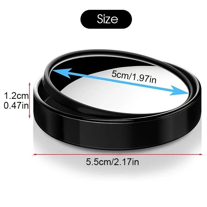 2PC 360 degree rotary press type small circular rearview mirror for automobiles Large field reversing mirror blind spot mirror