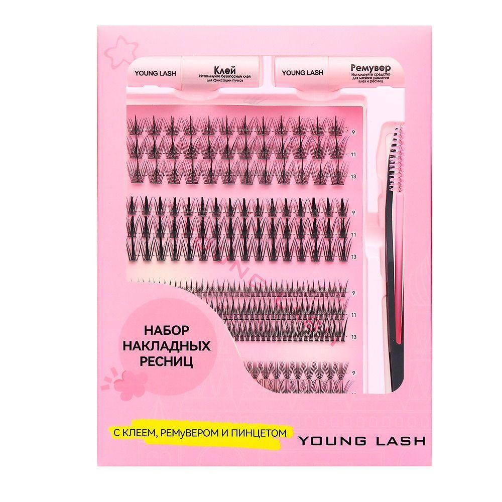 Mixed Length Individual Lash Clusters Soft PBT Material Lash Cluster Kit Home Makeup