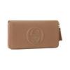 Gucci Round zipper long leather wallet regular women's rose beige