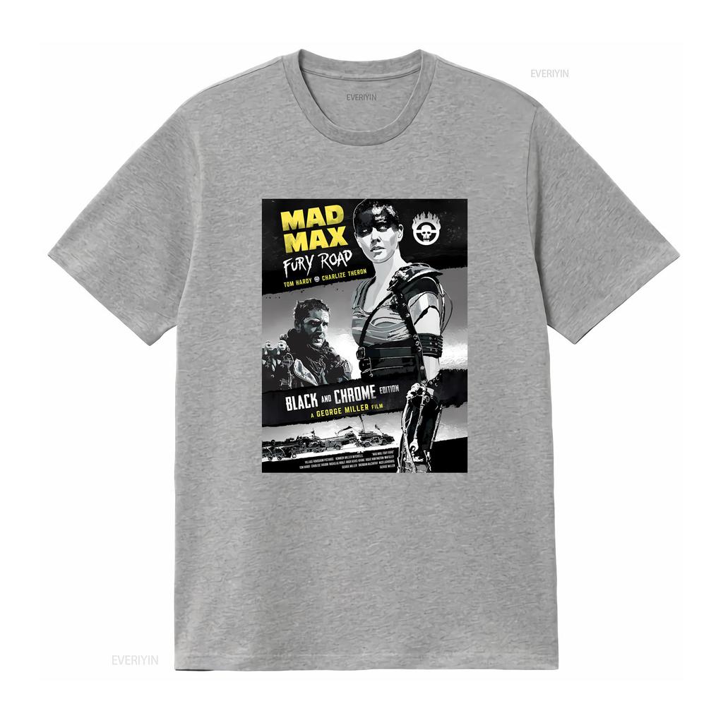 Mad Max Fury Road Black and Chrome Edition T Shirt Retro Movie Classic Design vintage Washed designer clothes Stretched Stylish