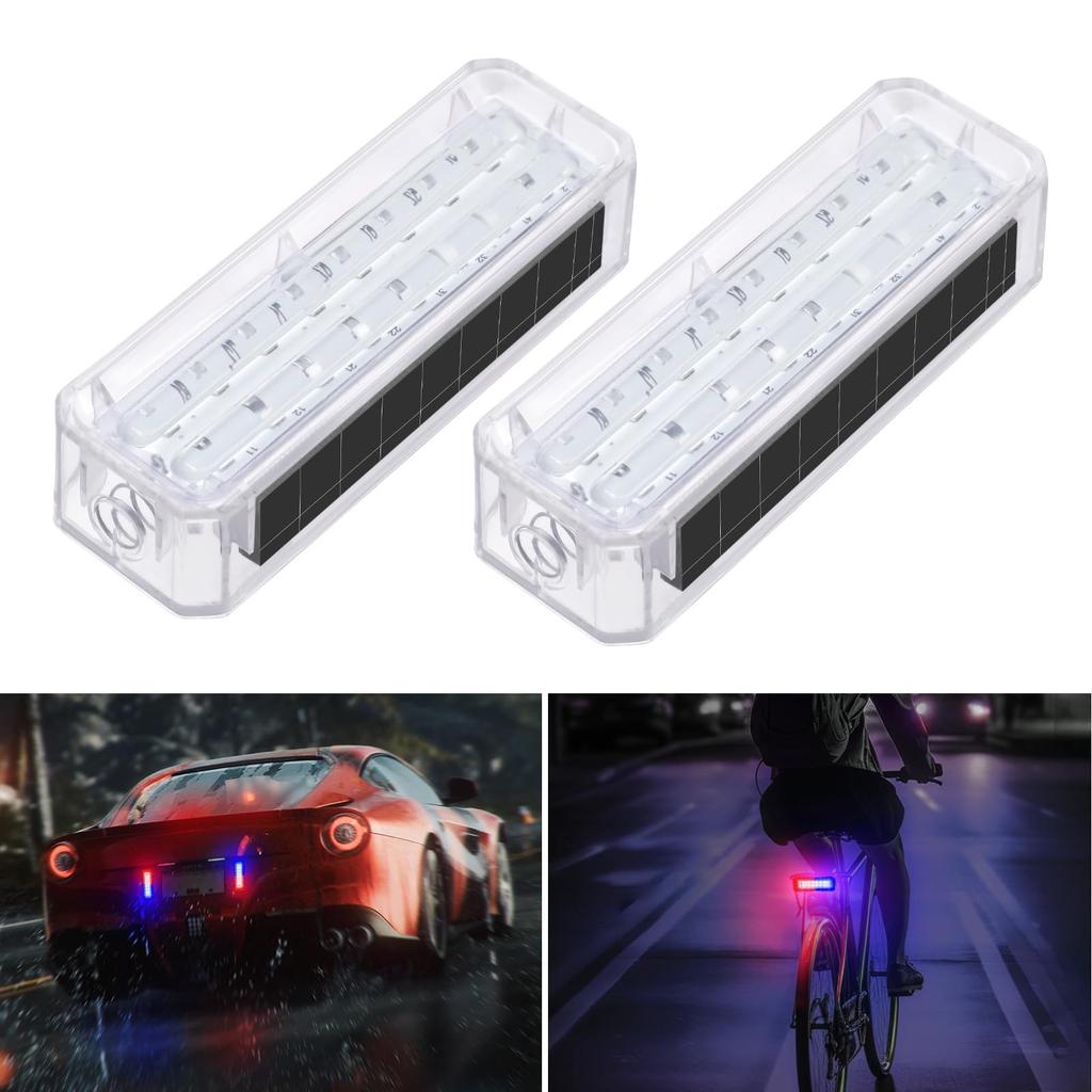 MAZERO Warning Strobe Red and Blue Light Vibration No Wiring Easy Car Waterproof Collision Universal Emergency Tail Flashing Emergency Signal Marker