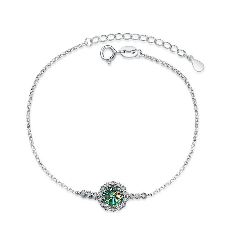 Bague Ringen S925 Sterling Silver Full Star Double Row Drill D Color Mossan Stone Bracelet Female Niche 1 Carat Mossan Diamond