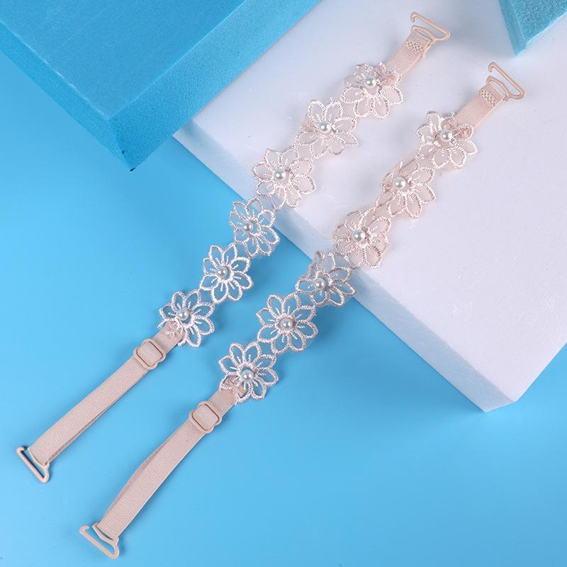 Lace Pearl Bra Straps With Adjustable Length Soft Texture Perfect For Off Shoulder Dresses Daily Casual Wear