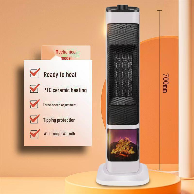 

Компактный вертикальный электрический обогреватель для спальни - Колеблющийся дизайн пламени, Идеален для групповых подарков.